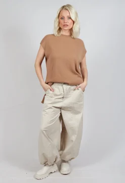Wide Balloon Trousers in Sand