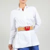Wide Elasticated Belt with Bold Feature Buckle