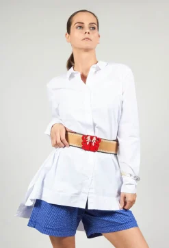 Wide Elasticated Belt with Bold Feature Buckle