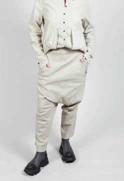 Wide Fabric Waistband Trousers in Eraser