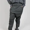 Wide Fabric Waistband Trousers in Coal Cloud