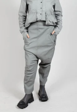 Wide Fabric Waistband Trousers in Pencil Cloud