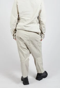 Wide Fabric Waistband Trousers in Eraser
