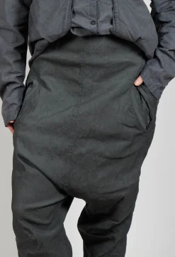 Wide Fabric Waistband Trousers in Coal Cloud