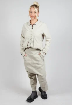 Wide Fabric Waistband Trousers in Eraser