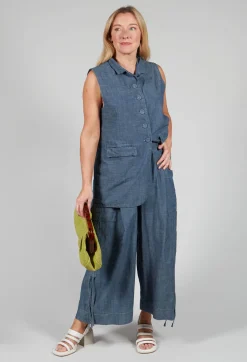 Wide Leg Culottes in Oyster Grey