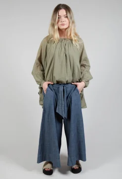 Wide Leg Culottes in Oyster Grey