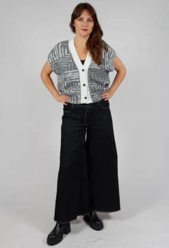 Wide Leg Denim Jeans in Navy