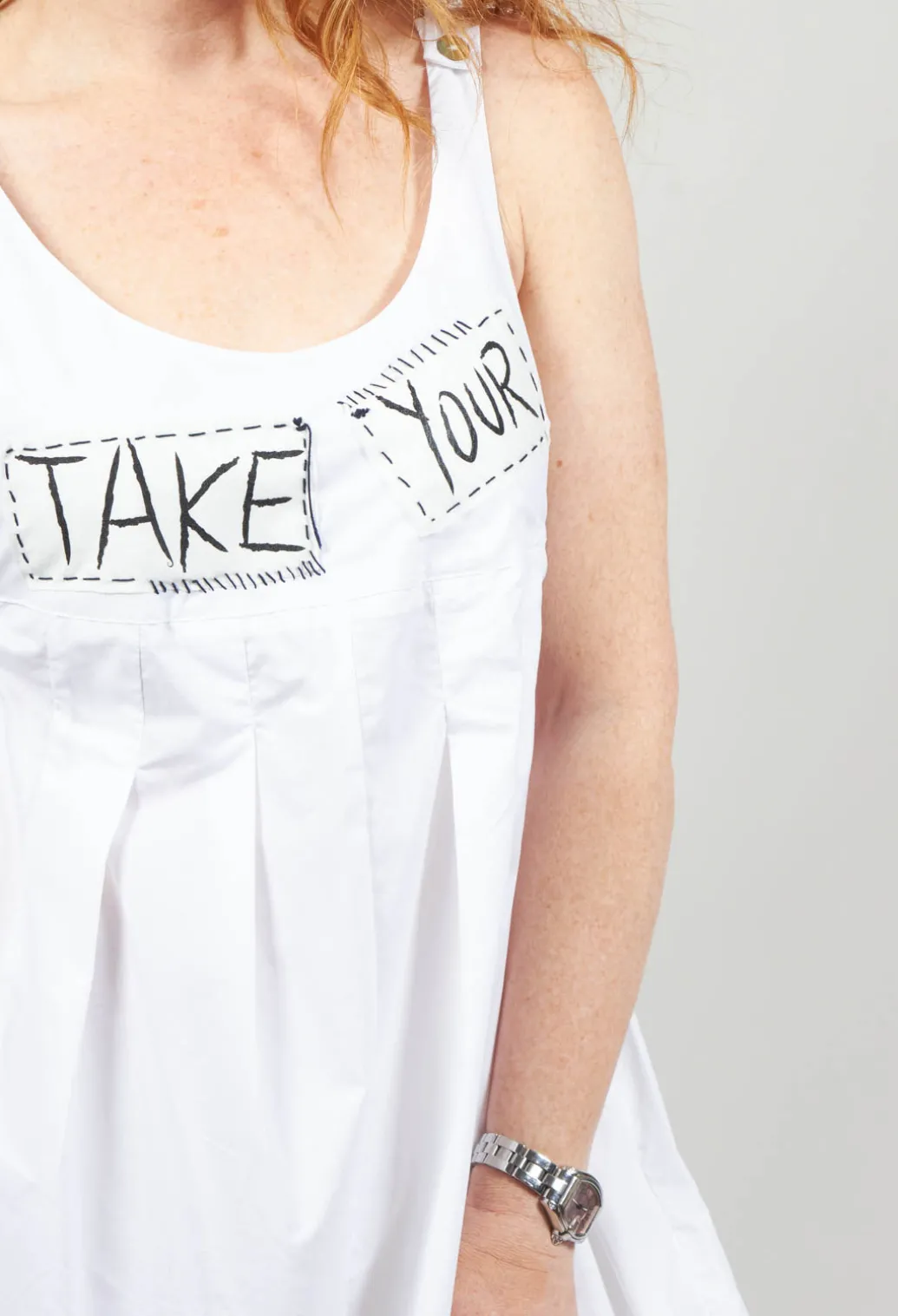 Wide Leg Drop Crotch Jumpsuit in White