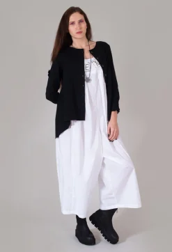Wide Leg Drop Crotch Jumpsuit in White