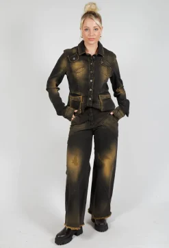 Wide Leg Jeans in Denim Tumeric