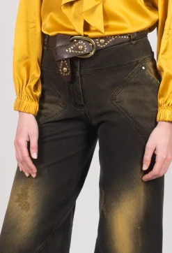 Wide Leg Jeans in Denim Tumeric