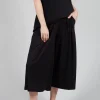 Wide Leg Jersey Trousers in Black