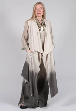 Wide Leg Ombre Trousers in Cotone Degrade Sand