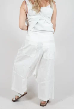 Wide Leg Pull On Trousers in Starwhite