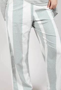 Wide Leg Pull On Trousers in Grey Print