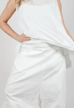 Wide Leg Pull On Trousers in Starwhite