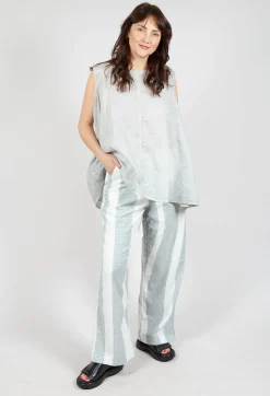 Wide Leg Pull On Trousers in Grey Print