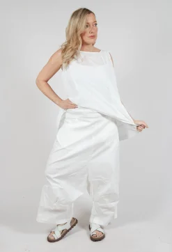 Wide Leg Pull On Trousers in Starwhite
