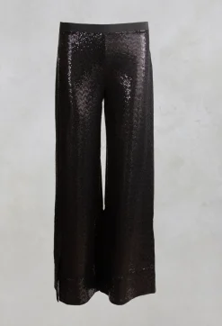 Wide Leg Sequin Pants Aubi in Black