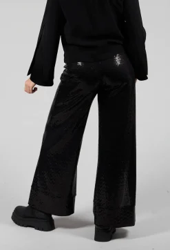 Wide Leg Sequin Pants Aubi in Black