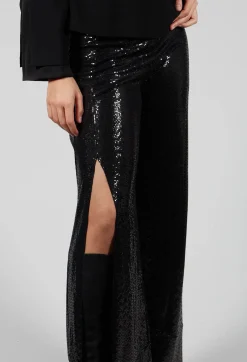 Wide Leg Sequin Pants Aubi in Black