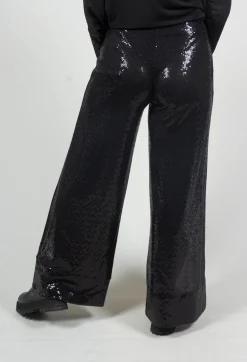 Wide Leg Sequin Pants Aubi in Black