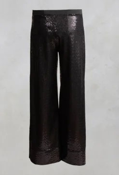 Wide Leg Sequin Pants Aubi in Black