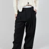 Wide Leg Tailored Trousers in Nero and Off White