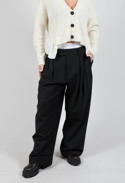Wide Leg Tailored Trousers in Nero and Off White