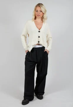 Wide Leg Tailored Trousers in Nero and Off White