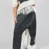 Wide Leg Trousers in Black Paint