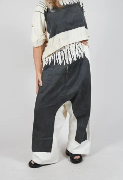 Wide Leg Trousers in Black Paint