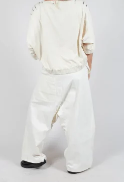 Wide Leg Trousers in Black Paint