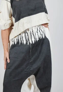 Wide Leg Trousers in Black Paint