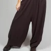 Wide Leg Trousers in Dark Brown