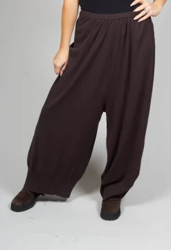 Wide Leg Trousers in Dark Brown