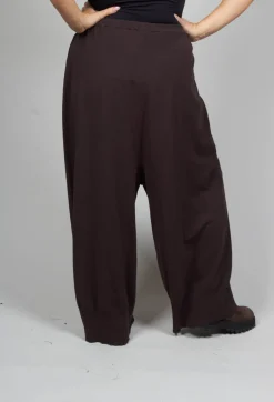 Wide Leg Trousers in Dark Brown