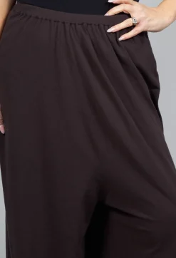 Wide Leg Trousers in Dark Brown