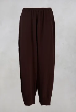 Wide Leg Trousers in Dark Brown