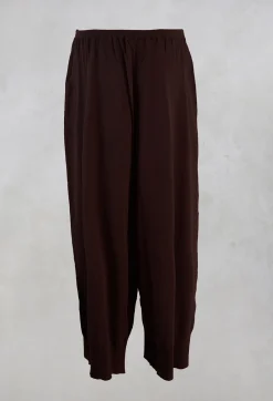 Wide Leg Trousers in Dark Brown