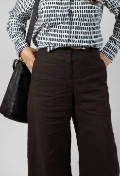 Wide Leg Trousers in Ebano