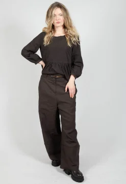 Wide Leg Trousers in Ebano