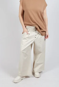Wide Leg Trousers in Sand