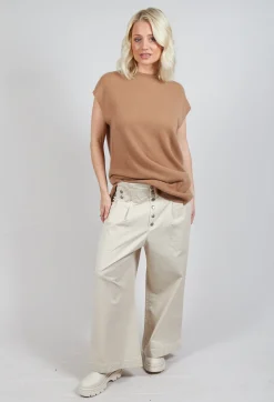 Wide Leg Trousers in Sand