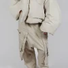 Wide Leg Trousers with Statement Pockets in Eraser