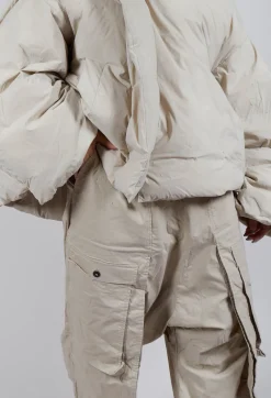Wide Leg Trousers with Statement Pockets in Eraser