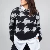 Wide Neck Jumper in Black and White