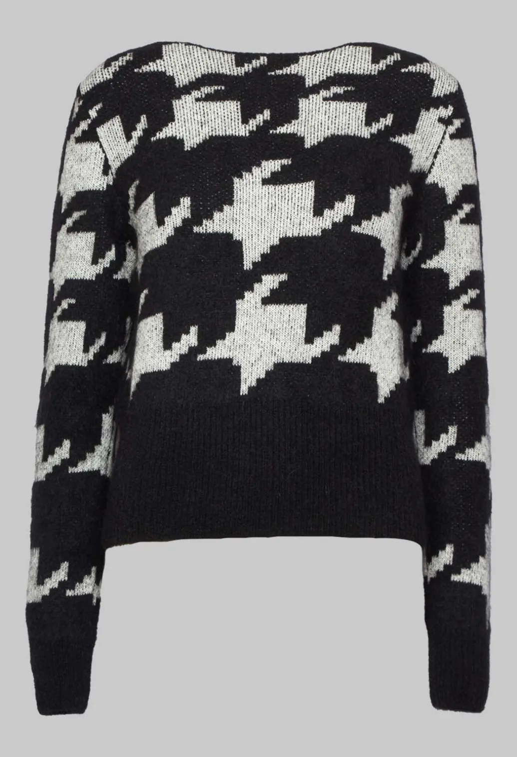 Wide Neck Jumper in Black and White