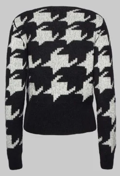 Wide Neck Jumper in Black and White